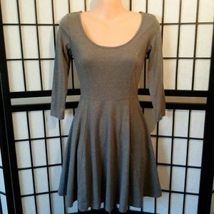 H&M Basic Gray Scoop Neck Skater Dress Size XS